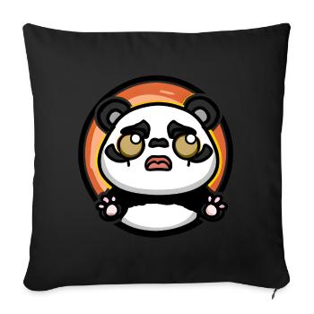 Panda Sunset - Sofa pillowcase 17,3'' x 17,3'' (45 x 45 cm) - black - Front