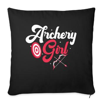 Archery Girl Archer Target Bow & Arrows - Sofakissenbezug 45 x 45 cm - Schwarz - Vorne