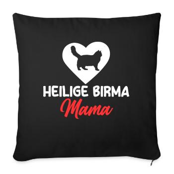 Heilige Birma Katze - Sofakissenbezug 45 x 45 cm - Schwarz - Vorne