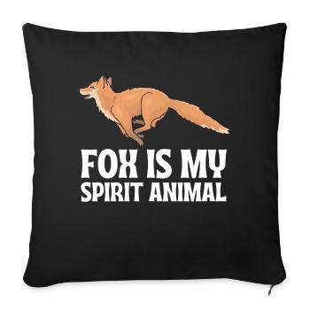 Fox Is My Spirit Animal - Sofa pillowcase 17,3'' x 17,3'' (45 x 45 cm) - black - Front
