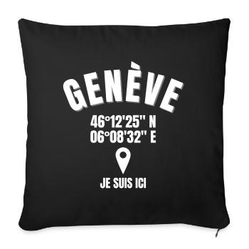 Suisse, Genève, 1201 - Housse de coussin décorative 45 x 45 cm - noir - Devant