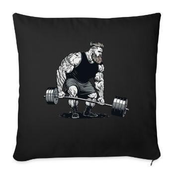 Viking Fitness Motif Norseman Guerrier Viking - Housse de coussin décorative 45 x 45 cm - noir - Devant