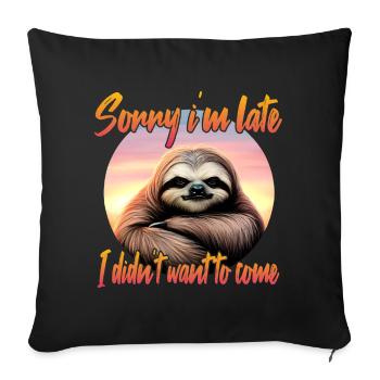Grim sloth - Sofa pillowcase 17,3'' x 17,3'' (45 x 45 cm) - black - Front