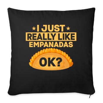 J’aime vraiment les empanadas, d’accord? Pâtisserie latine Foo - Housse de coussin décorative 45 x 45 cm - noir - Devant