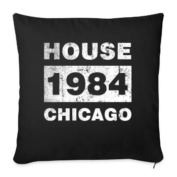 CHICAGO HOUSE 1984 - Sofa pillowcase 17,3'' x 17,3'' (45 x 45 cm) - black - Front