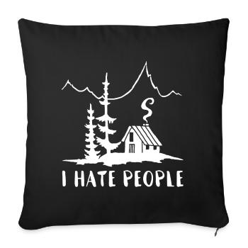 Solitaire (blanc) - Housse de coussin décorative 45 x 45 cm - noir - Devant