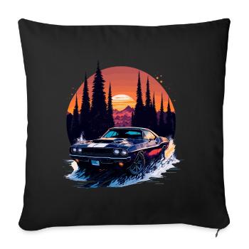Voiture de sport classique - Housse de coussin décorative 45 x 45 cm - noir - Devant