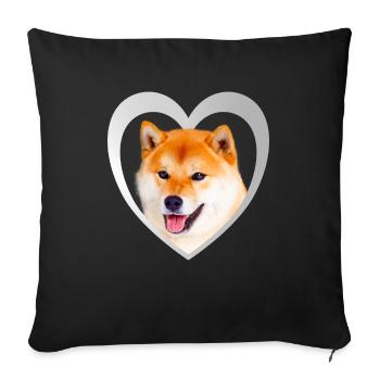 Dog Lovers - Dogs Heart - Shiba Inu - Sofa pillowcase 17,3'' x 17,3'' (45 x 45 cm) - black - Front