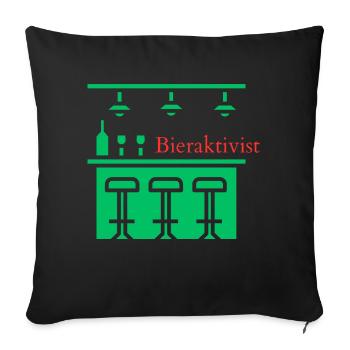 Bieraktivist! Party, Mallorca, Karneval, JGA! - Sofakissenbezug 45 x 45 cm - Schwarz - Vorne