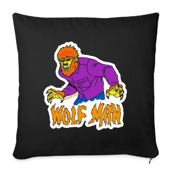 Universal Monsters Wolf Man With Writing - Sofa pillowcase 17,3'' x 17,3'' (45 x 45 cm) - black - Front