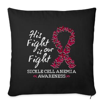 Conscience de l’anémie falciforme de lui et d’elle - Housse de coussin décorative 45 x 45 cm - noir - Devant