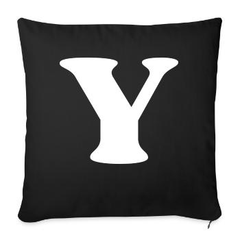 Letter y - Sofa pillowcase 17,3'' x 17,3'' (45 x 45 cm) - black - Front
