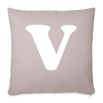 Lettre v - Housse de coussin décorative 45 x 45 cm - taupe clair - Devant
