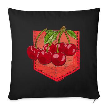 Cherry Lover Fruit Cadeau Chest Bag Cerise - Housse de coussin décorative 45 x 45 cm - noir - Devant
