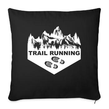 Trail Run Ultra Running Mountain Trekking Running - Sofa pillowcase 17,3'' x 17,3'' (45 x 45 cm) - black - Front