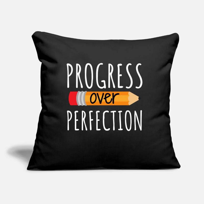 Le progrès plutôt que la perfection Housse de coussin décorative 45 x 45 cm