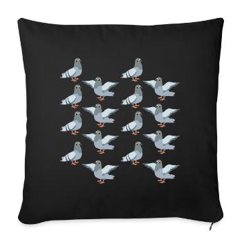 Wild pigeon pattern design for pigeon fanciers - Sofa pillowcase 17,3'' x 17,3'' (45 x 45 cm) - black - Front