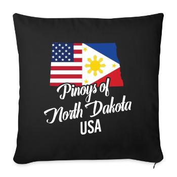 Filipinos of North Dakota Design for Proud - Sofa pillowcase 17,3'' x 17,3'' (45 x 45 cm) - black - Front