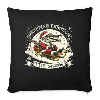 Alligator Santa, Gator Hunting Christmas - Sofakissenbezug 45 x 45 cm - Schwarz - Vorne