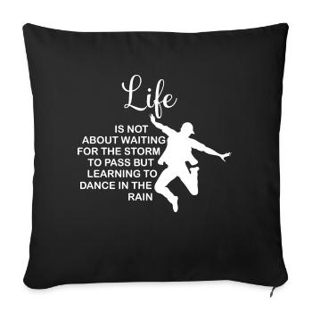 La vie n’est pas une question d’attente - Housse de coussin décorative 45 x 45 cm - noir - Devant