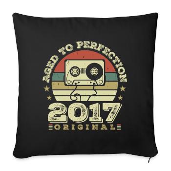 Idée Cadeau Anniversaire Vintage Original 2017 - Housse de coussin décorative 45 x 45 cm - noir - Devant