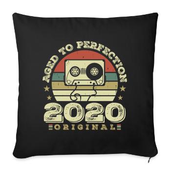 Idée Cadeau Anniversaire Vintage Original 2020 - Housse de coussin décorative 45 x 45 cm - noir - Devant