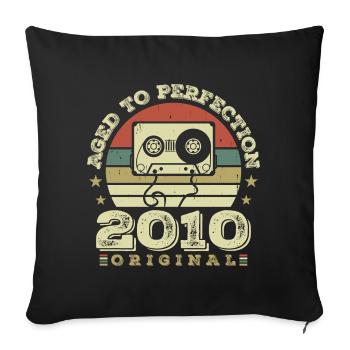 Original Vintage Geburtstag Geschenkidee 2010 - Sofakissenbezug 45 x 45 cm - Schwarz - Vorne
