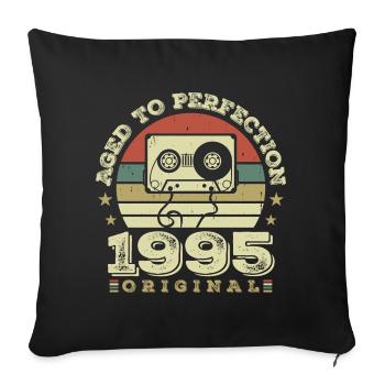 Idée Cadeau Anniversaire Vintage Original 1995 - Housse de coussin décorative 45 x 45 cm - noir - Devant
