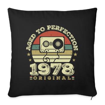 Idée Cadeau Anniversaire Vintage Original 1978 - Housse de coussin décorative 45 x 45 cm - noir - Devant