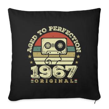 Idée Cadeau Anniversaire Vintage Original 1967 - Housse de coussin décorative 45 x 45 cm - noir - Devant