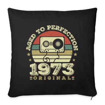 Original Vintage Jubiläumsgeschenkidee 1973 - Sofakissenbezug 45 x 45 cm - Schwarz - Vorne