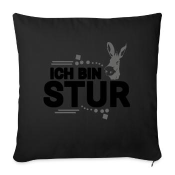 Donkey - Stubborn - Sofa pillowcase 17,3'' x 17,3'' (45 x 45 cm) - black - Front