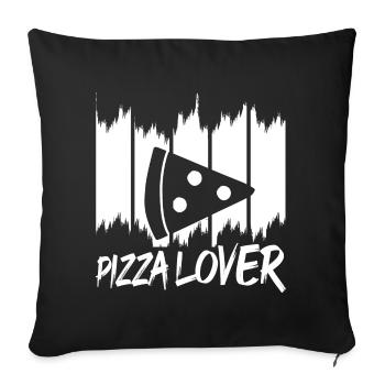 Funny Pizza Lover - Sofa pillowcase 17,3'' x 17,3'' (45 x 45 cm) - black - Front
