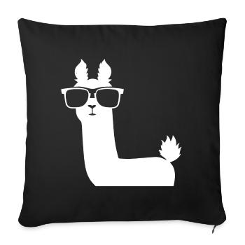 Lustiges Lama mit Sonnenbrille Coole Lamas - Sofakissenbezug 45 x 45 cm - Schwarz - Vorne