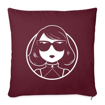 Mignon Anime Girl Gothique Manga Lunettes de soleil de conte de fées - Housse de coussin décorative 45 x 45 cm - bordeaux - Devant