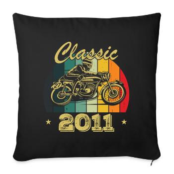 Cadeau D’anniversaire Classique vintage Né en 2011 - Housse de coussin décorative 45 x 45 cm - noir - Devant