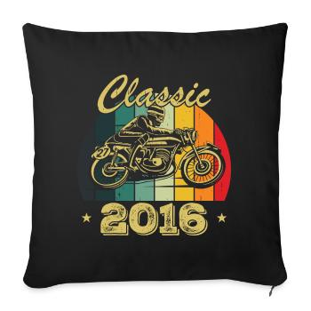 Cadeau D’anniversaire Classique vintage Né en 2016 - Housse de coussin décorative 45 x 45 cm - noir - Devant