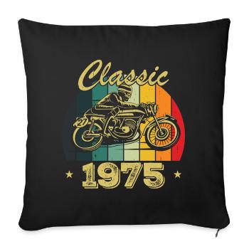 Cadeau D’anniversaire Classique vintage Né en 1975 - Housse de coussin décorative 45 x 45 cm - noir - Devant