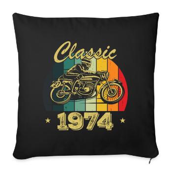 Cadeau D’anniversaire Classique vintage Né en 1974 - Housse de coussin décorative 45 x 45 cm - noir - Devant