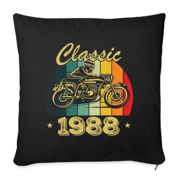 Cadeau D’anniversaire Classique vintage Né en 1988 - Housse de coussin décorative 45 x 45 cm - noir - Devant