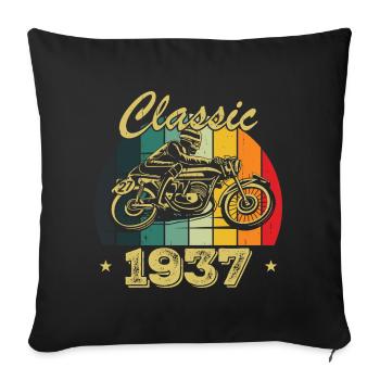 Cadeau D’anniversaire Classique vintage Né en 1937 - Housse de coussin décorative 45 x 45 cm - noir - Devant