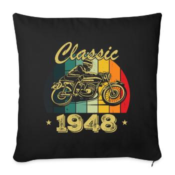 Cadeau D’anniversaire Classique vintage Né en 1948 - Housse de coussin décorative 45 x 45 cm - noir - Devant
