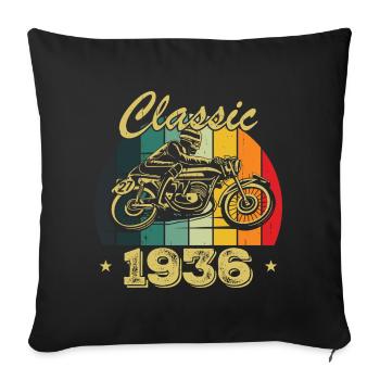 Cadeau D’anniversaire Classique vintage Né en 1936 - Housse de coussin décorative 45 x 45 cm - noir - Devant