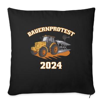 BAUERNPROTEST 2024 Landwirt Bauern Demo - Sofakissenbezug 45 x 45 cm - Schwarz - Vorne