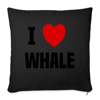 I love Whale - Housse de coussin décorative 45 x 45 cm - noir - Devant