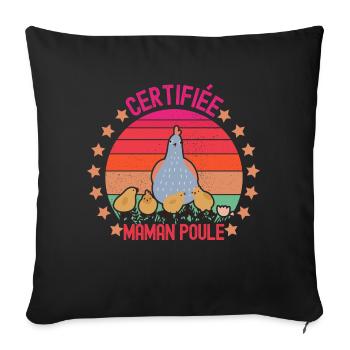 Meilleure maman certifié maman poule - Housse de coussin décorative 45 x 45 cm - noir - Devant