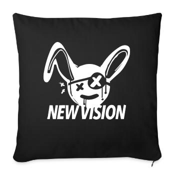 rabbit, new vision, sprüche - Sofakissenbezug 45 x 45 cm - Schwarz - Vorne