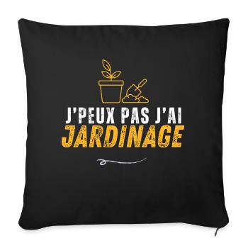 I can't gardening - Sofa pillowcase 17,3'' x 17,3'' (45 x 45 cm) - black - Front
