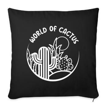 Cactus Plants Nature Landscape Desert Sun Logo - Sofa pillowcase 17,3'' x 17,3'' (45 x 45 cm) - black - Front