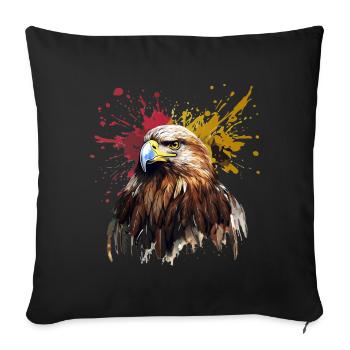 Adlerkopf Farbkleckse National deutscher Adler - Sofakissenbezug 45 x 45 cm - Schwarz - Vorne